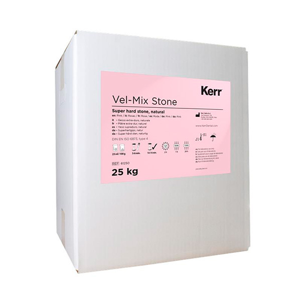 Yeso vel-mix stone rosa o blanco tipo iv/4 - 25kg impresión kerr