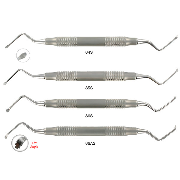 Curetas quirúrgicas dentadas instrumental sin marca