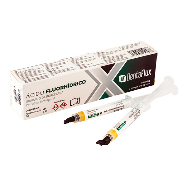 Acido fluorhídrico gel 10% restauración dentaflux
