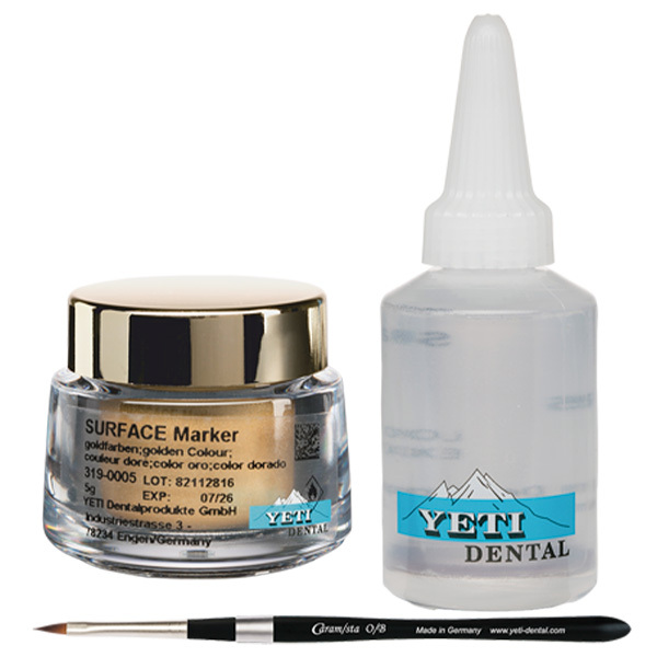 Marcador texturas dorado set 5gr+25ml+pincel opaquer elaboracion modelos yeti