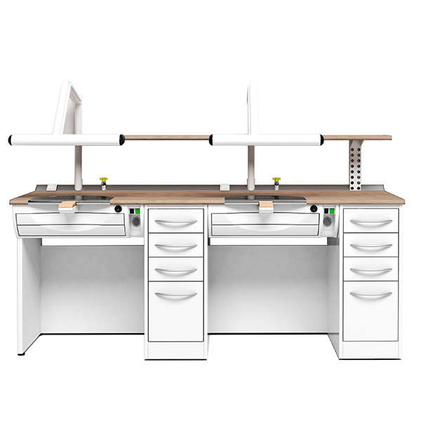 Serie 2000 mesa 2 puestos 2 cajoneras 35cm mobiliario iride