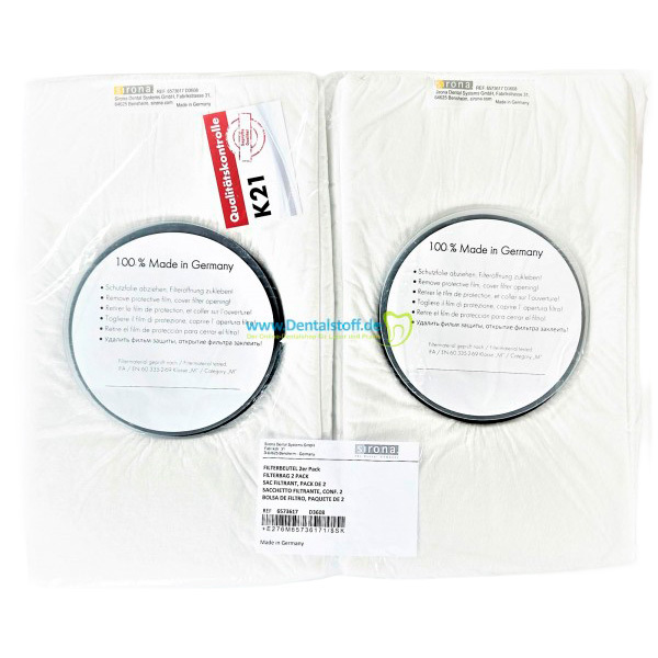 Bolsa de filtro, paquete de 2 u. cad/cam dentsply sirona lab
