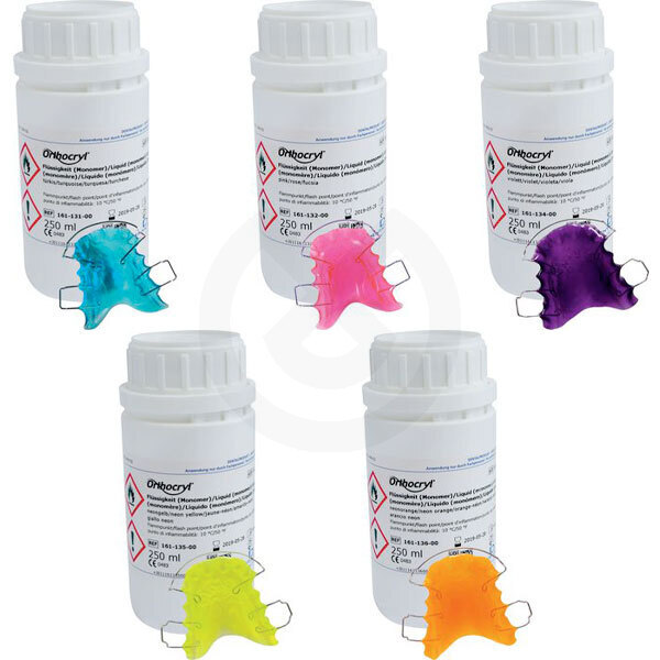 Liquido coloreado orthocryl 250ml acrilicos/resinas dentaurum