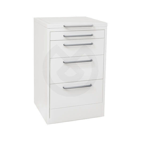 Servomóvil 500x475x810h  4 cajones con tiradores colores ral cirugía e implantes tecno med