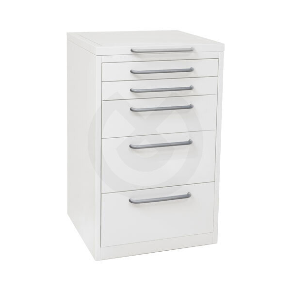 Servomóvil 500x475x810h  5 cajones con tiradores colores ral cirugía e implantes tecno med