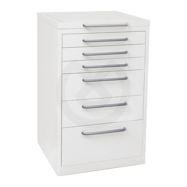 Servomóvil 500x475x810h  6 cajones con tiradores colores ral cirugía e implantes tecno med