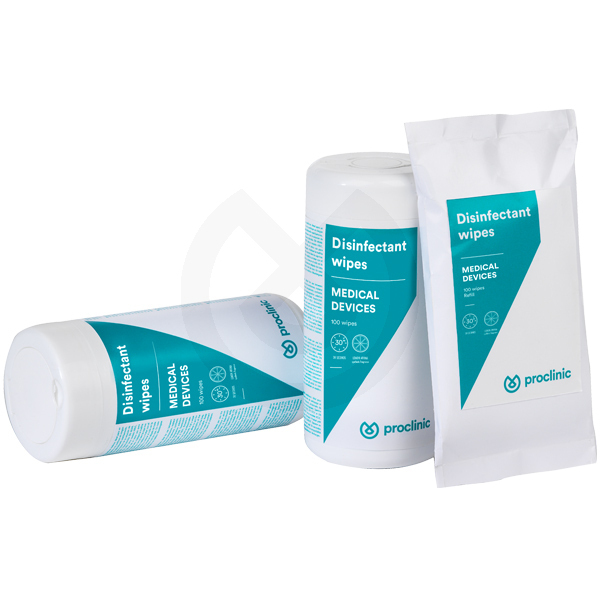 Toallitas desinfectantes 30" reposición 100 u. desinfección proclinic