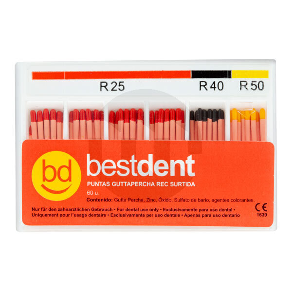 Pontas de guta-percha rec (r25 - r40 - r50) endodontia bestdent