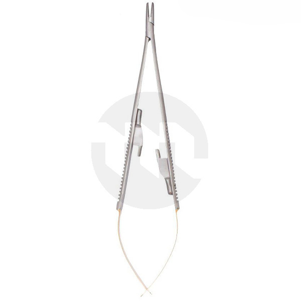 Porta agulhas castroviejo com pontas em tungstênio instrumental bader