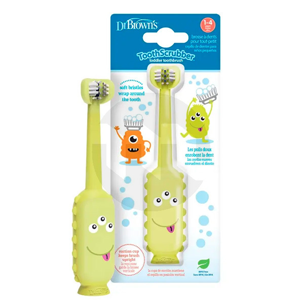 Escova de dentes infantil monstro verde profilaxia dr. browns