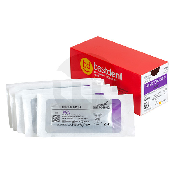 Sutura pga 6/0 3/8c 16mm - 45cm biomateriais bestdent